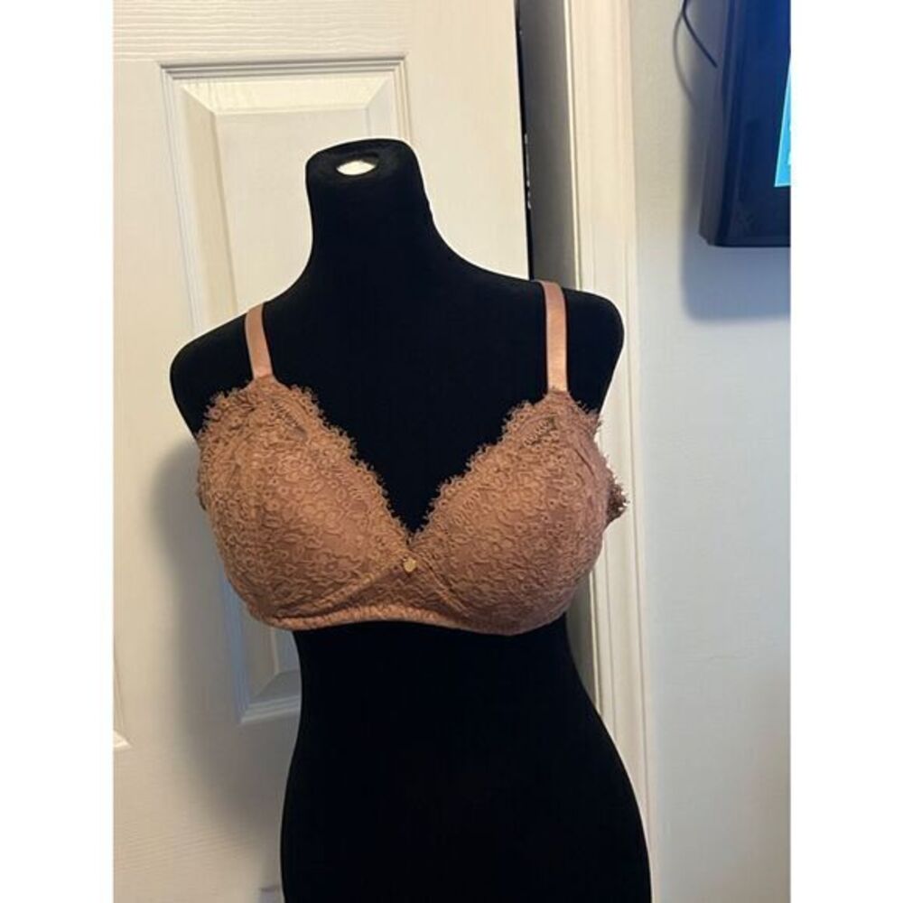 aerie Lace Wireless Bra in Mauve pink